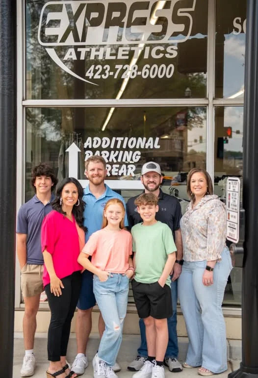 The Express Screen Printing and Embroidery team outside the shop in Cleveland, Tennessee